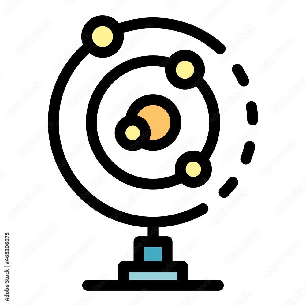 Poster solar system gravity icon. outline solar system gravity vector icon color flat isolated