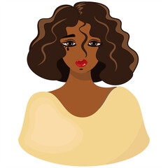 Sad crying African American girl going through life problems. Portrait of sad emotion of crying woman. An unhappy African American woman feels depressed. Mental health concept. Vector flat design.