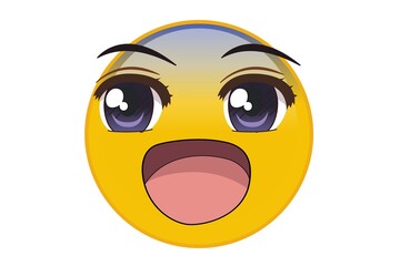 smiley face with a smile on white background.