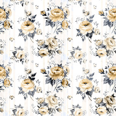  Abstract floral seamless print vintage beautiful drawn bouquets