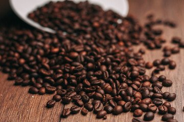 a cup of coffee Hot drink spilled grains caffeine pattern