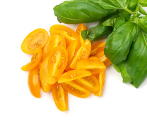 Plum Tomato Group Isolated, Fresh Small Cherry Tomatoes