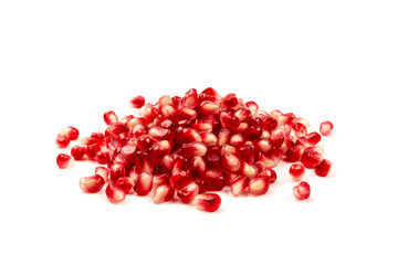 Pomegranate Seeds Isolated on White Background