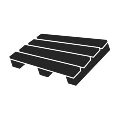 Wood pallet vector icon.Black vector icon isolated on white background wood pallet.