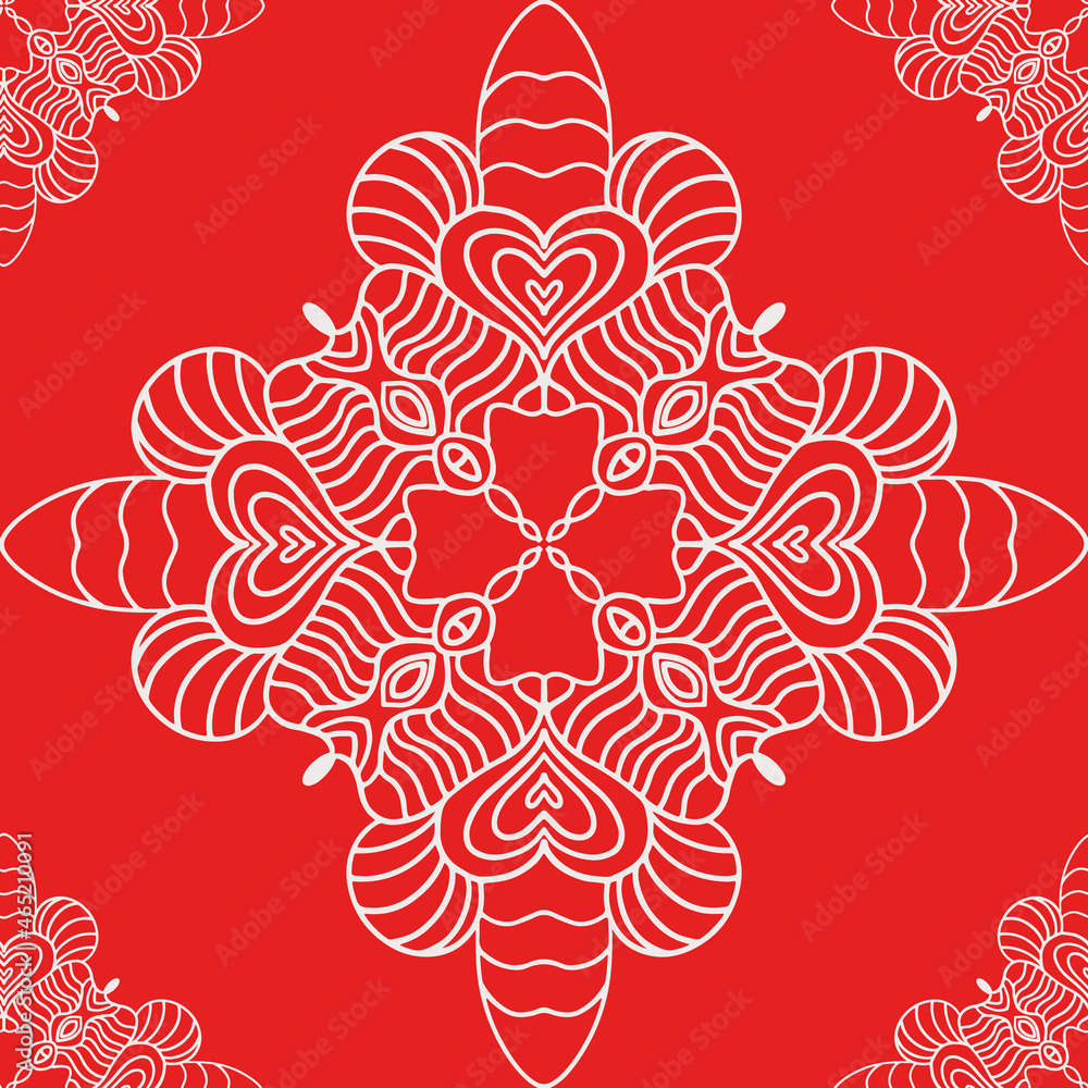 Poster abstract white and red vector repeat geometrical seamless pattern background