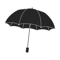 Umbrella rain vector black icon. Vector illustration parasol on white background. Isolated black illustration icon of umbrella rain.