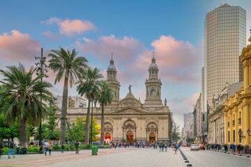 Fototapeta na wymiar Plaza de las Armas square in Santiago Chile