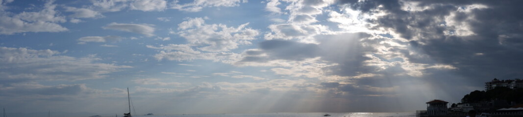 sunset over the river