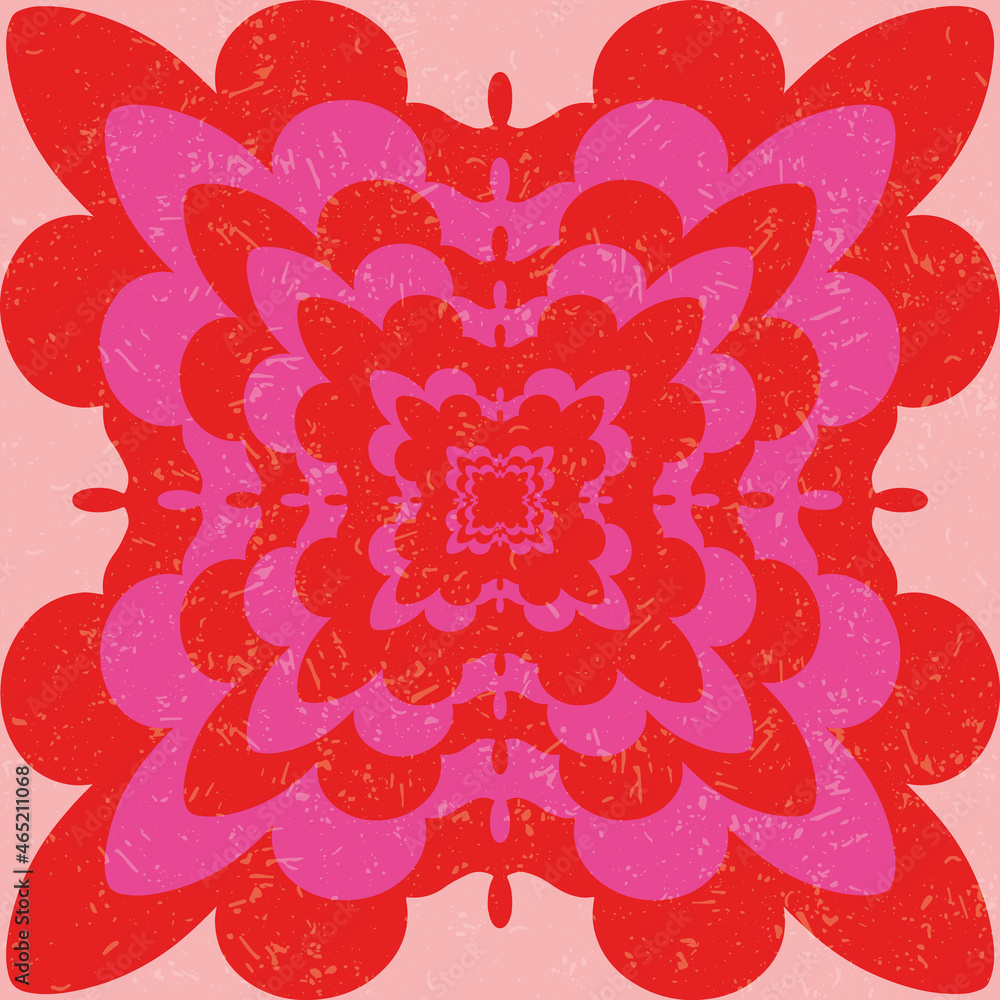 Poster abstract pink and red vector repeat geometrical seamless pattern background
