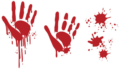 Fototapeta premium Bloody hand print on white background