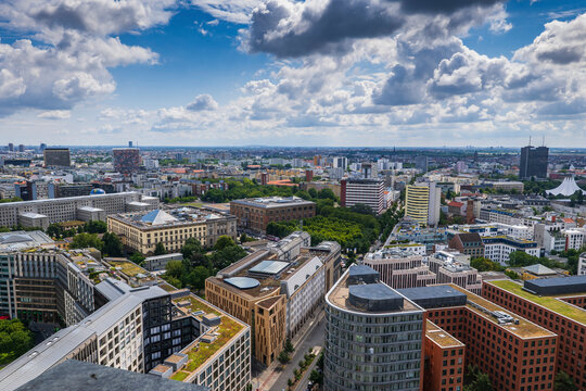 Germany, Berlin, Clouds over city downtown