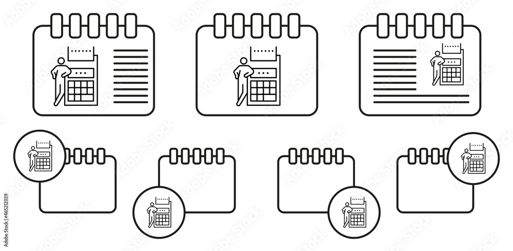 Poster business calculator vector icon in calender set illustration for ui and ux, website or mobile applic