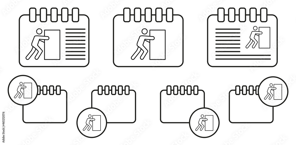 Poster assistant vector icon in calender set illustration for ui and ux, website or mobile application