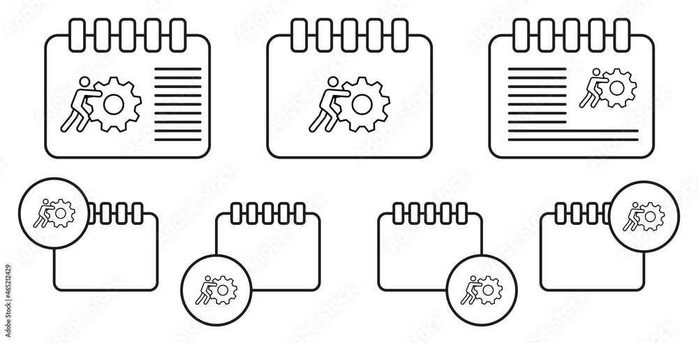 Poster machinery, engineering vector icon in calender set illustration for ui and ux, website or mobile app