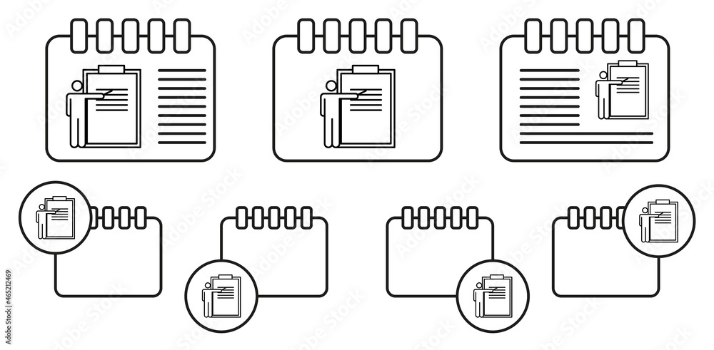 Poster questionnaire, report vector icon in calender set illustration for ui and ux, website or mobile appl