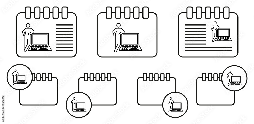 Poster programming vector icon in calender set illustration for ui and ux, website or mobile application