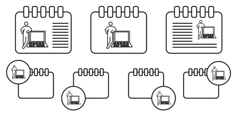 Programming vector icon in calender set illustration for ui and ux, website or mobile application