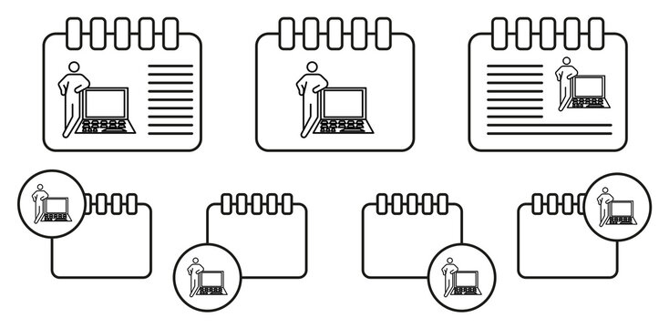 Programming vector icon in calender set illustration for ui and ux, website or mobile application
