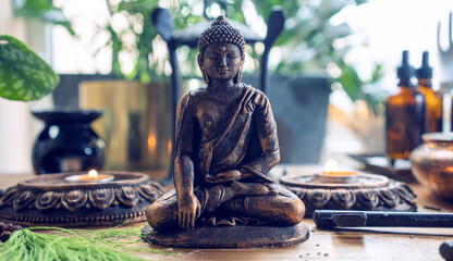 Meditation statue in interior