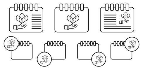Bribe, hand, money vector icon in calender set illustration for ui and ux, website or mobile application