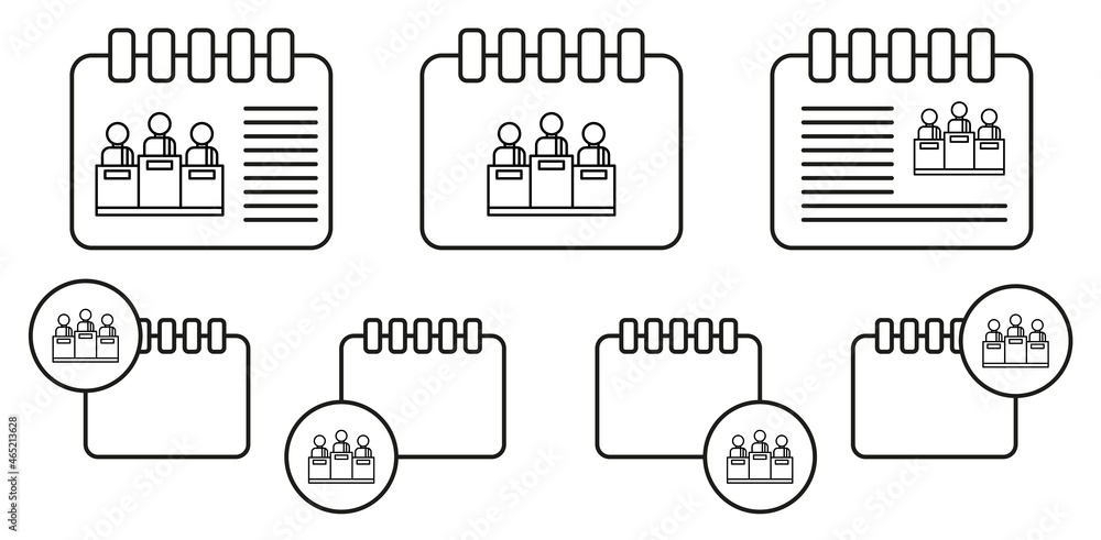 Poster bribe, judge vector icon in calender set illustration for ui and ux, website or mobile application