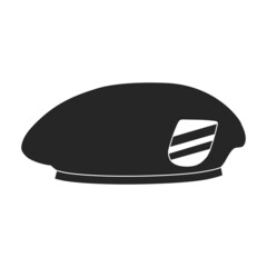 Beret of military vector black icon. Vector illustration beret of military on white background. Isolated black illustration icon of hat army .