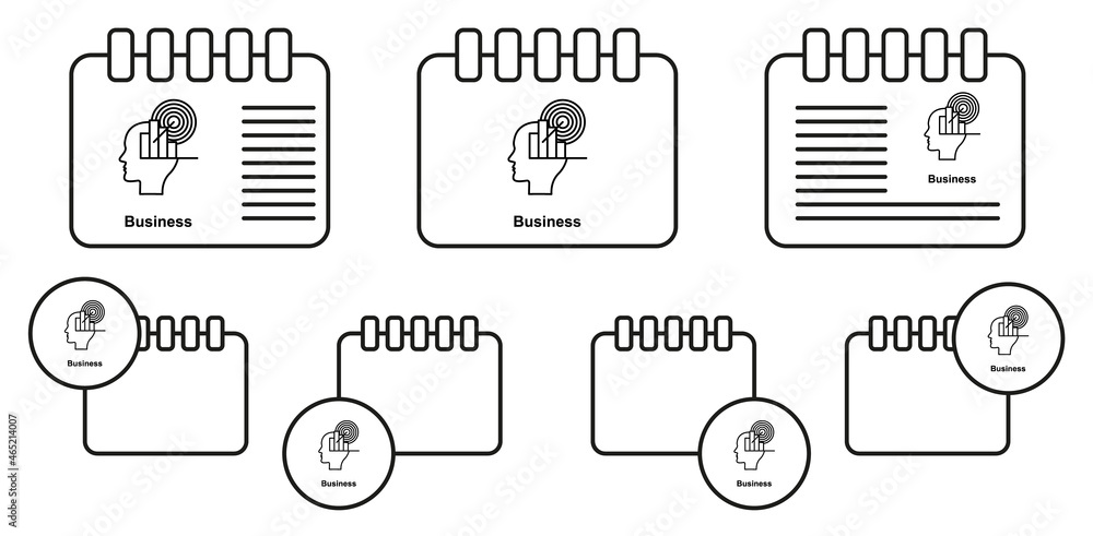 Poster head, business, graph vector icon in calender set illustration for ui and ux, website or mobile appl