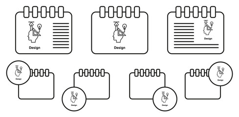 Design, graphic, head vector icon in calender set illustration for ui and ux, website or mobile application