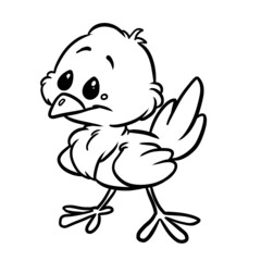 Little canary character bird illustration cartoon coloring