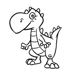 Little minimalism dinosaur tyrannosaurus rex illustration cartoon coloring coloring
