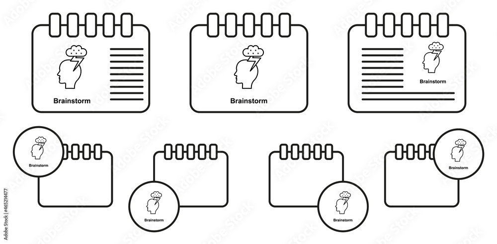 Poster head, cloud, thunder vector icon in calender set illustration for ui and ux, website or mobile appli