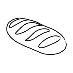 Loaf of bread. Vector black hand drawn vintage engraving illustration for poster, label and menu bakery shop. Isolated on the white background.
