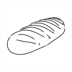 Loaf of bread. Vector black hand drawn vintage engraving illustration for poster, label and menu bakery shop. Isolated on the white background.