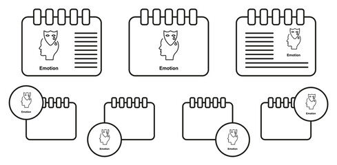 Drama, emotion, head vector icon in calender set illustration for ui and ux, website or mobile application