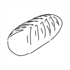 Loaf of bread. Vector black hand drawn vintage engraving illustration for poster, label and menu bakery shop. Isolated on the white background.