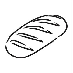 Loaf of bread. Vector black hand drawn vintage engraving illustration for poster, label and menu bakery shop. Isolated on the white background.