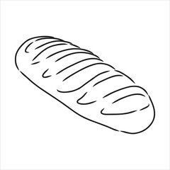 Loaf of bread. Vector black hand drawn vintage engraving illustration for poster, label and menu bakery shop. Isolated on the white background.