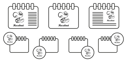 Crustaceans, fruit, hazelnut vector icon in calender set illustration for ui and ux, website or mobile application