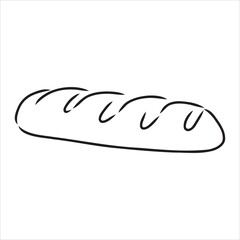 Loaf of bread. Vector black hand drawn vintage engraving illustration for poster, label and menu bakery shop. Isolated on the white background.