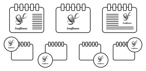 Crustaceans, fruit, sunflower vector icon in calender set illustration for ui and ux, website or mobile application