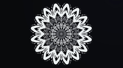 black and white ornamental round ornament	