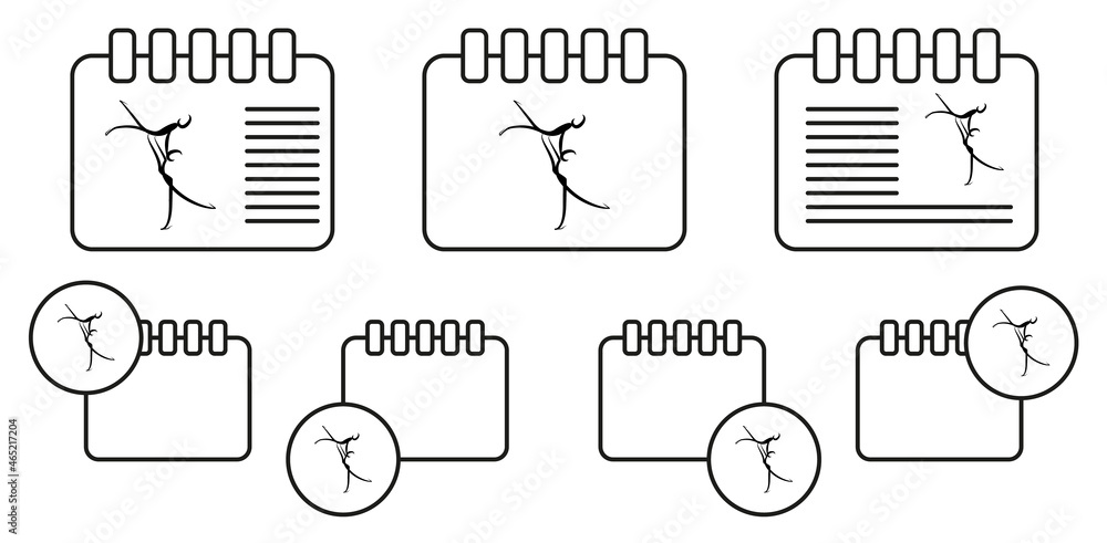 Poster dancer vector icon in calender set illustration for ui and ux, website or mobile application