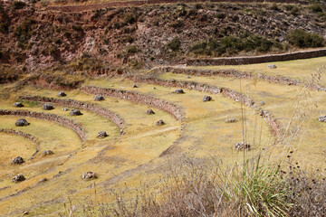 Eksperymentalne tarasy rolnicze Inkó w MOray, Peru.