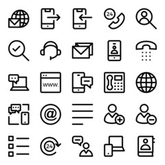 Outline icons for contact us.
