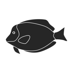 Tropical fish vector black icon. Vector illustration exotic aunafish on white background. Isolated black illustration icon of tropical fish .
