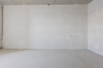 interior of the apartment without decoration in gray colors