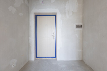 interior of the apartment without decoration in gray colors