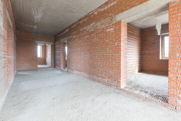 interior of the apartment without decoration in gray colors