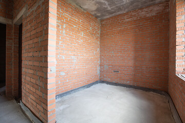 interior of the apartment without decoration in gray colors