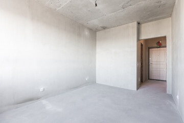 interior of the apartment without decoration in gray colors